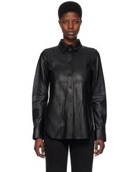 Totême - Toteme Black Slim Leather Shirt - Lyst