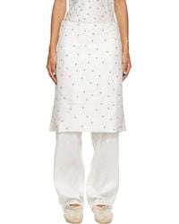 RESCHA - Ssense Exclusive Agarra Embroidered Midi Skirt - Lyst