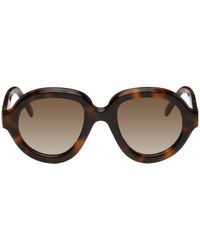 Loewe - Tortoiseshell Round Sunglasses - Lyst