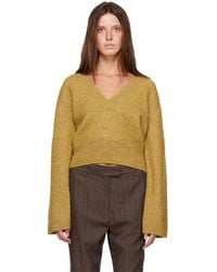 Ganni - Melange Mohair Deep V-Neck Sweater - Lyst