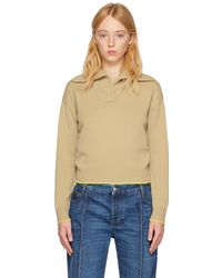 Bottega Veneta - Beige Spread Collar Sweater - Lyst