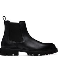BOSS - Grained Leather Chelsea Boots - Lyst