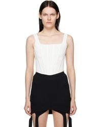 Dion Lee - White Pointelle Corset Tank Top - Lyst