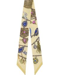 Versace - Printed Silk Twill Ribbon Scarf - Lyst