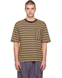Dries Van Noten - Burgundy & Striped T-Shirt - Lyst