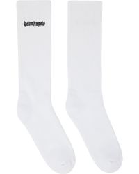 Palm Angels - White Embroidery Logo Socks - Lyst