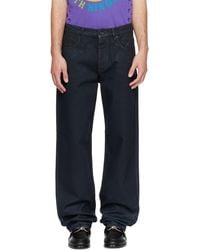 Marine Serre - Moon Waxed Denim Straight Jeans - Lyst