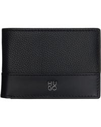 HUGO - Stacked-Logo Slim Leather Wallet - Lyst