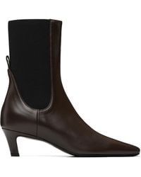 TOTEME - Leather Mid-Heel Boots - Lyst