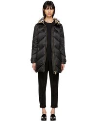 Burberry Black Down Quilted Chevron Coat