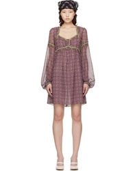 Anna Sui - Puff Sleeve Minidress - Lyst