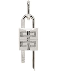 Givenchy - Silver Lock Single Earring - Lyst