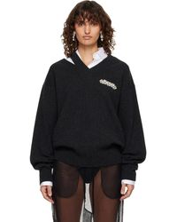Simone Rocha - Pull Bite Gris En Laine - Lyst