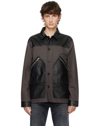 PS by Paul Smith - Brown Paneled Leather Jacket - Lyst