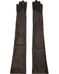 Mugler - Long Leather Gloves - Lyst