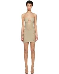 Poster Girl - Ssense Exclusive Taupe Coco Minidress - Lyst