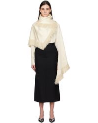 TOTEME - Écharpe Blanc Cassé À Franges - Lyst