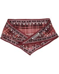 Acne Studios - Burgundy Check Silk Scarf - Lyst