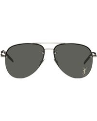 Saint Laurent Silver Sl 273/k Sunglasses in Metallic for Men | Lyst