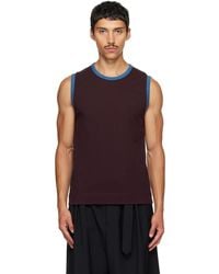 Dries Van Noten - Brugundy Cotton Tank Top - Lyst