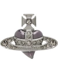 Vivienne Westwood - Diamante Heart Single Stud Earring - Lyst