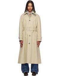 Ami Paris - Cotton Belted Mac Coat - Lyst