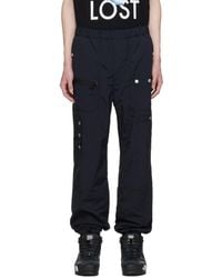 Undercover - Pantalon Cargo Noir En Taffetas Froissé - Lyst