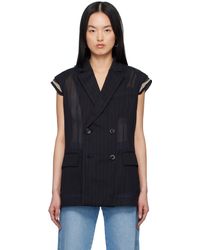Sacai - ブラック High Twist Voile ベスト - Lyst