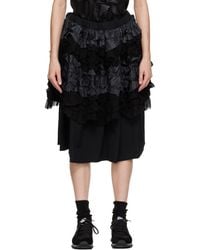 Comme des Garçons - Comme Des Garçons Comme Des Garçons Black Layered Midi Skirt - Lyst