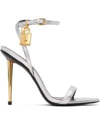 Tom Ford - Padlock Pointy Naked Heeled Sandals - Lyst