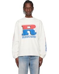 Rhude - Off- Split Petrol Logo Ls T-Shirt - Lyst
