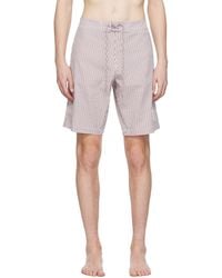 Thom Browne - White Stripe Swim Shorts - Lyst