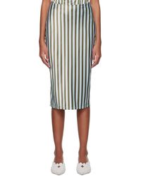 Miaou - Ssense Work Capsule – Green & Blue Verona Midi Skirt - Lyst