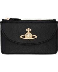 Vivienne Westwood - Porte-Carte Noir À Rabat En Demi-Lune - Lyst