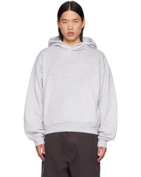 Acne Studios - グレー ロゴプリント フーディ - Lyst