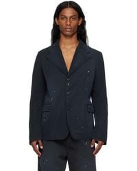 MM6 by Maison Martin Margiela - ブラック ペイントスプラッター テーラードジャケット - Lyst