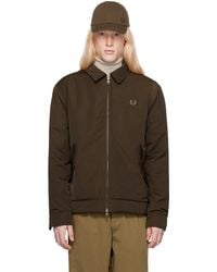 Fred Perry - F perry blouson brun à glissière - Lyst