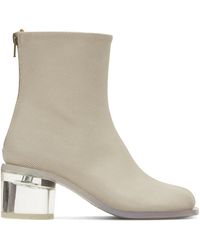 MM6 by Maison Martin Margiela - Off-white Anatomic Transparent Boots - Lyst