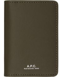 A.P.C. - Khaki Stefan Card Holder - Lyst