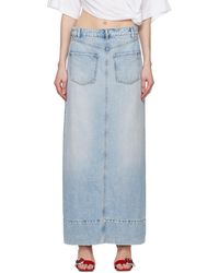 Sportmax - Faded Denim Maxi Skirt - Lyst