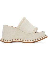 See By Chloé - Sandales à talon compensé allyson blanc cassé - Lyst