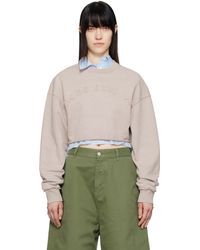 Acne Studios - グレー クロップド ロゴ スウェットシャツ - Lyst