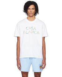 Casablancabrand - T-shirt l'arche fleurie blanc - Lyst