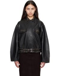 St. Agni - Brushed Belted Leather Jacket - Lyst