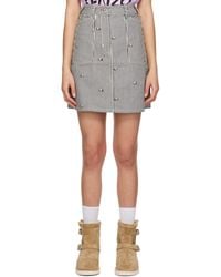 KENZO - Blue & White Paris ' Pixel' Mini Skirt - Lyst