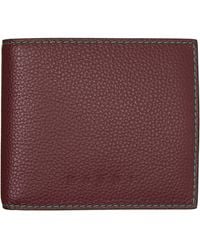 Marni - Burgundy Contrast Stitching Leather Bifold Wallet - Lyst