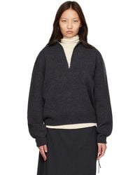 Rohe - Pull Réversible Gris À Glissière À Col Roulé - Lyst