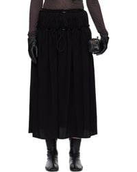 Y's Yohji Yamamoto - Crepe De Chine Double Gathered Maxi Skirt - Lyst