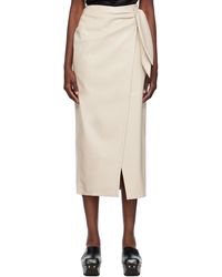 Nanushka - Beige Carola Vegan Leather Midi Skirt - Lyst