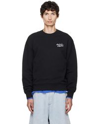 Maison Kitsuné - Pull Molletonné Décontracté Noir À Logo Calligraphié - Lyst